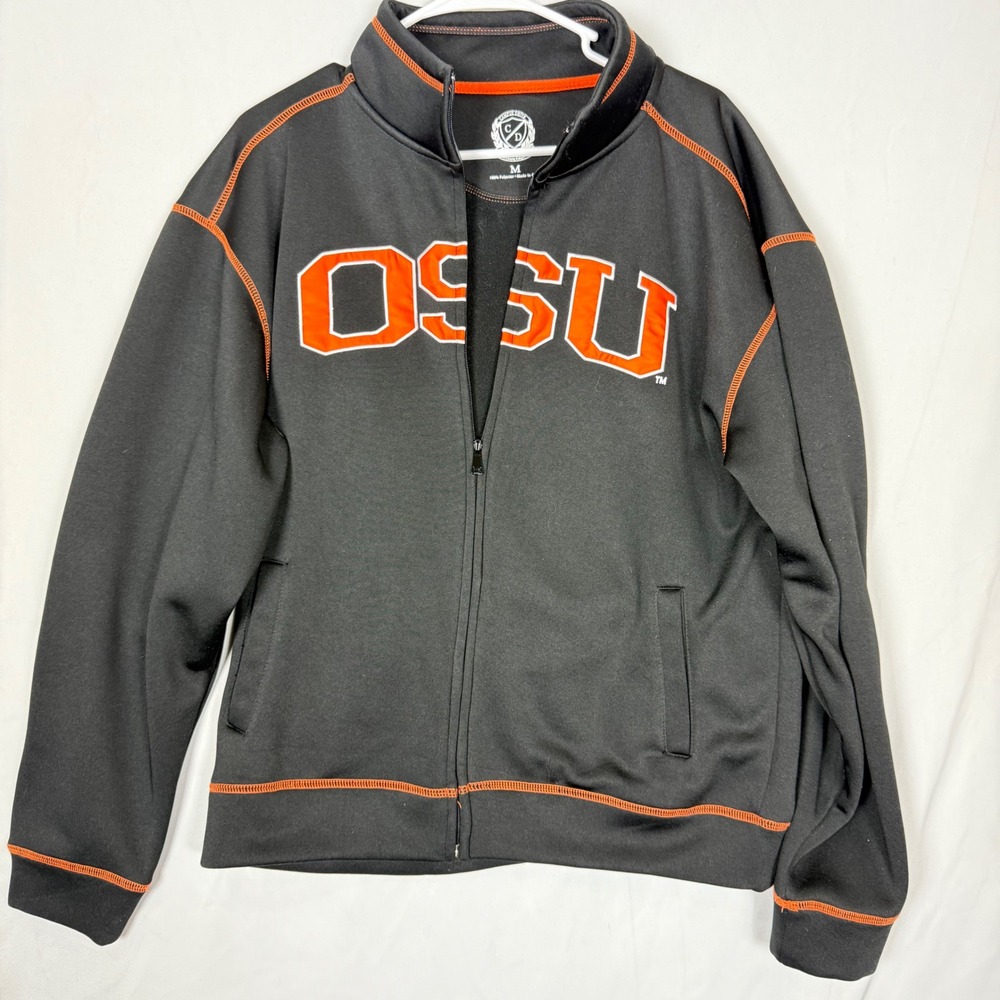 OSU Beavers Men's Full Zip Track Jacket Black Orange Athletic Sz M